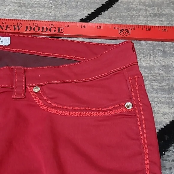 DAYTRIP ARIES RED RHINESTONES SKINNY JEAN - Picture 5 of 15